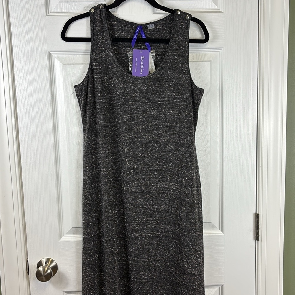 NWT Seraphine marled gray nursing and maternity maxi dress sz 10
